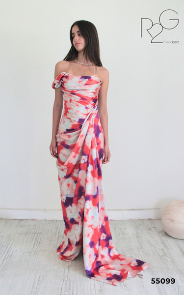 RG2 by Tarik Ediz 55099 Chiffon One Shoulder Strapless Dress