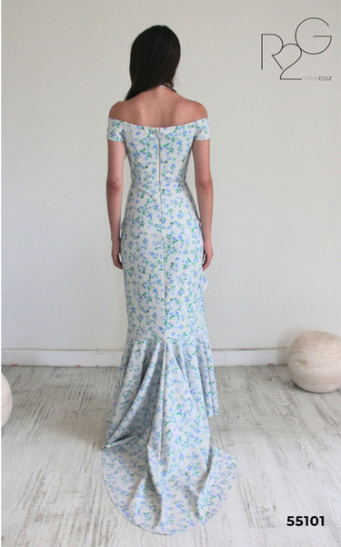 RG2 by Tarik Ediz 55101 Polyester Ruffles Off Shoulder Dress