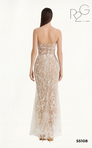 RG2 by Tarik Ediz 55108 Tulle Embroidery Strapless Dress