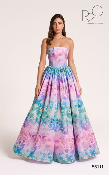 RG2 by Tarik Ediz 55111 Taffeta Straight Strapless Dress