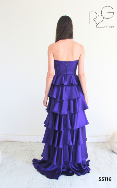 RG2 by Tarik Ediz 55116 Satin Tiered Ruffle Strapless Dress