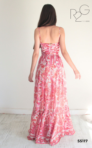 RG2 by Tarik Ediz 55117 Tulle Straps Sleeve Pleating Dress