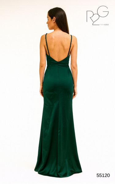 RG2 by Tarik Ediz 55120 Crepe Straps Sleeve Column Dress