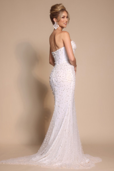 Portia and Scarlett PS26022 Tulle Beaded Strapless Dress