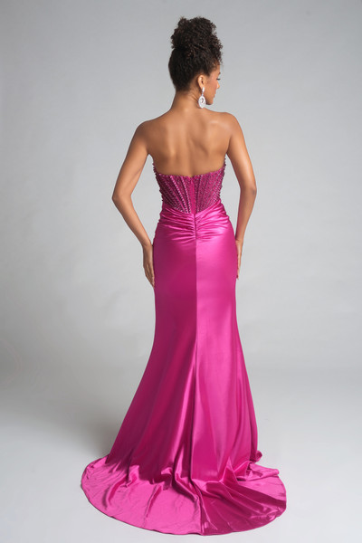 Portia and Scarlett PS26041 Satin Scoop Neck Strapless Dress