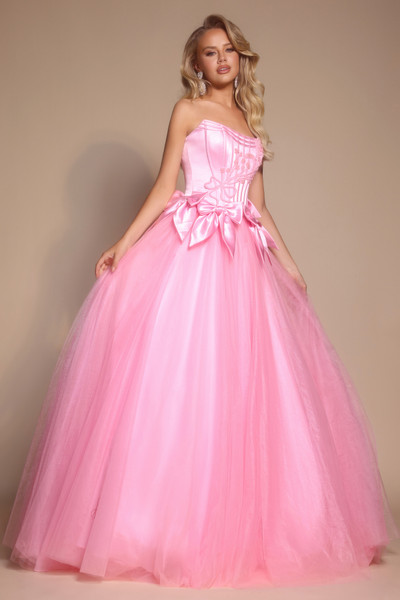 Portia and Scarlett PS26102 Tulle Scoop Neck Strapless Dress