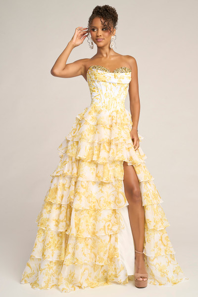 Portia and Scarlett PS26210 Chiffon Ruffles Strapless Dress