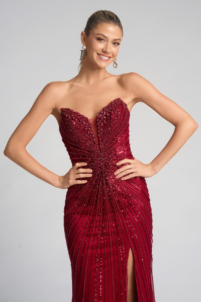 Portia and Scarlett PS26237 Beaded Strapless Corset Dress