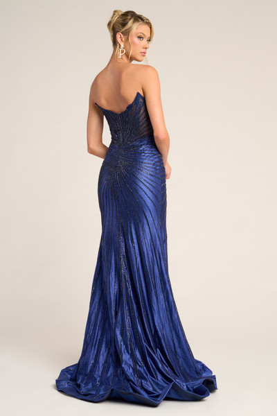 Portia and Scarlett PS26250 Satin Beaded Strapless Dress