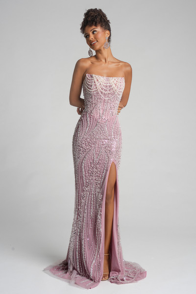 Portia and Scarlett PS26277 Beaded Strapless Fitted Dress