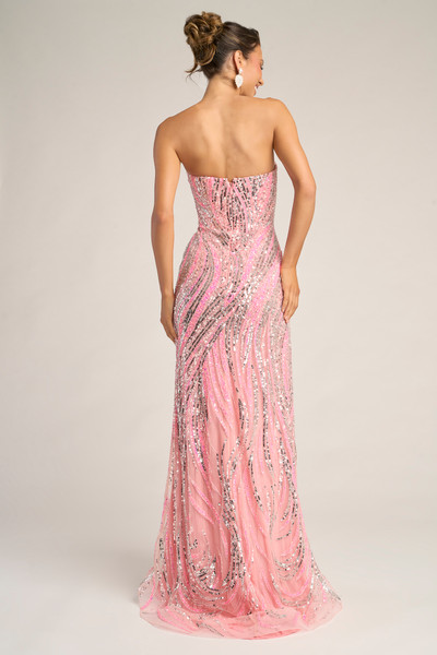 Portia and Scarlett PS26419C Sequin V-Neck Strapless Dress