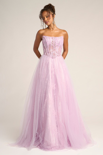 Portia and Scarlett XO023 Tulle Scoop Neck Strapless Dress