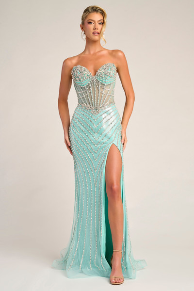 Portia and Scarlett XO057 Beaded Sweetheart Strapless Dress