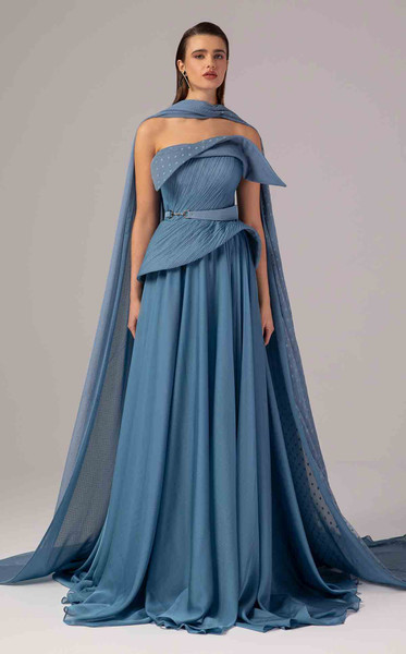MNM Couture E0096 Straight-Across Neckline Strapless Gown