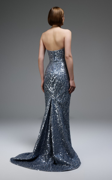 MNM Couture E0105 Sequins Scoop Neckline Strapless Gown
