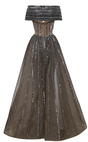 MNM Couture F02929 Embellished Tulle Glitter Sequins Gown