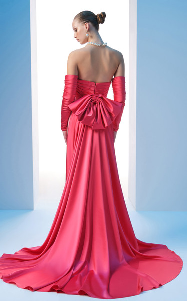 MNM Couture N0609 Pleated Sweetheart Neck Strapless Gown