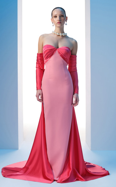 MNM Couture N0609 Pleated Sweetheart Neck Strapless Gown