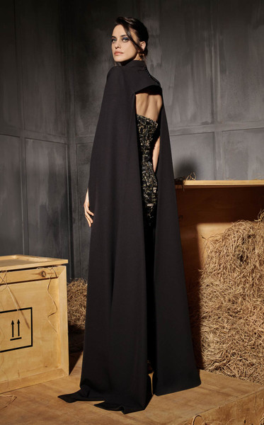 MNM Couture N0657 Embroidered Mesh Straight-across Neck Gown