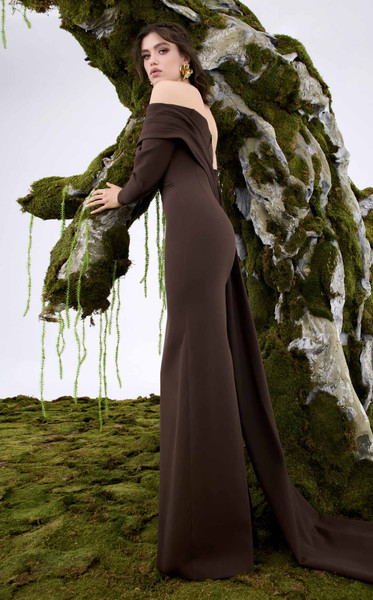 MNM Couture N0674 Rayon Crepe Straight-across Neckline Gown