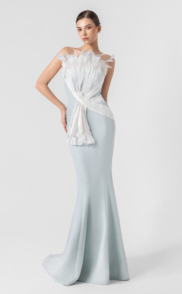 MNM Couture G1904 Strapless High Slit Fitted Mermaid Gown
