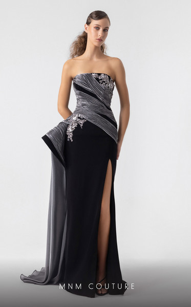 MNM Couture G1938 Crystal Embellishments Strapless Gown