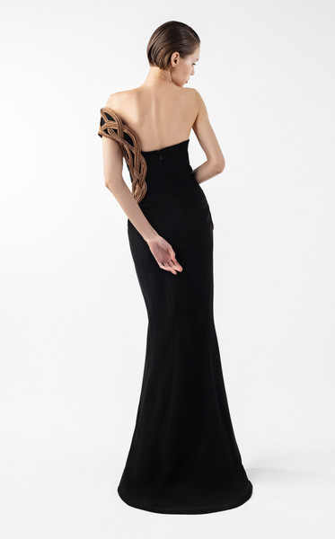 MNM Couture G2043 Crepe Off-shoulder Strapless Long Gown