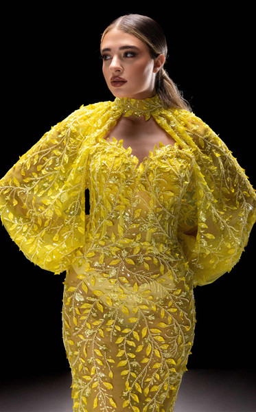 MNM Couture K4231 Sequins Embroidered Mesh Pistachio Gown