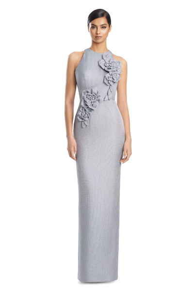 Alexander by Daymor 3200 Metallic Tweed 3D Flower Long Gown