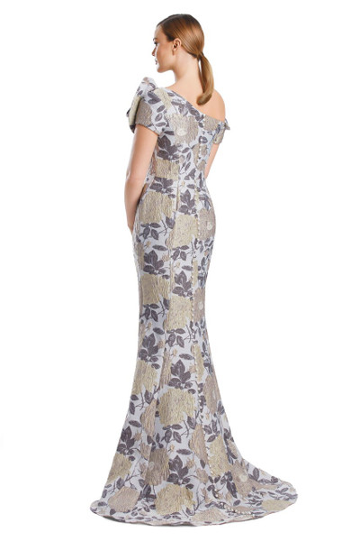 Alexander by Daymor 3205 Brocade One Shoulder Sleeve Gown