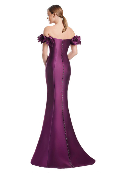 Alexander by Daymor 3217 Satin Twill Off Shoulder Long Gown