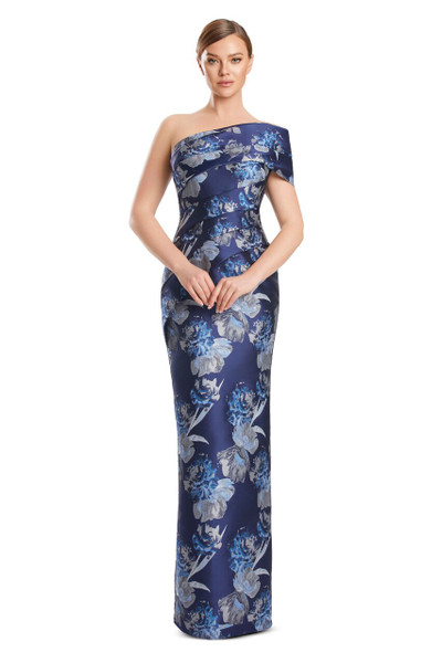 Alexander by Daymor 3223 Brocade One Shoulder Collar Gown