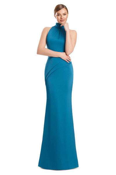 Alexander by Daymor 3225 Satin Back Tie Halter Neck Gown