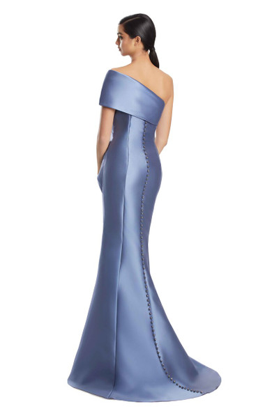 Alexander by Daymor 3232 Satin Twill Asymmetrical Neck Gown