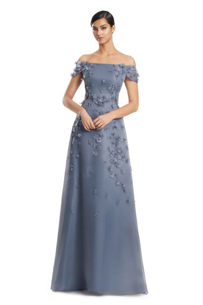 Alexander by Daymor 3253 Organza Off Shoulder Sleeve Gown