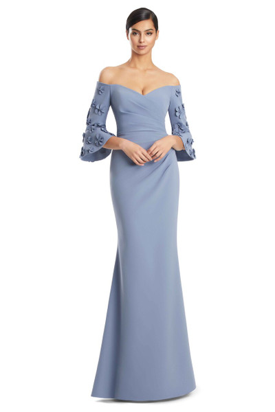 Alexander by Daymor 3273 Crepe Jersey Bell Sleeves Long Gown