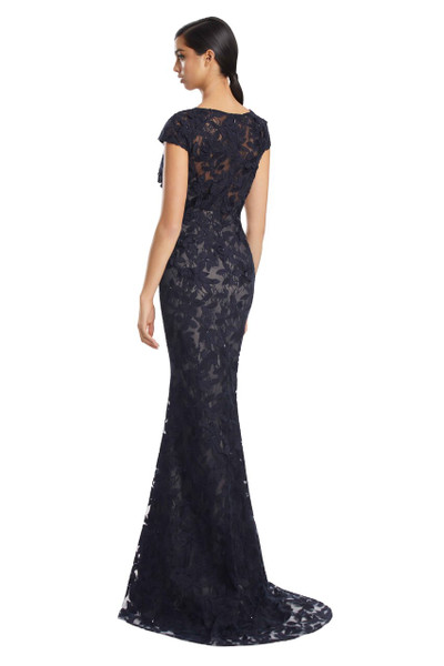 Alexander by Daymor 3279 3D Flower Lace Cap Sleeves Gown