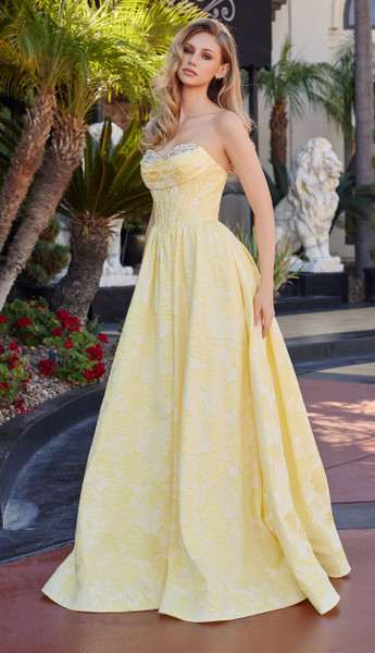 Nox Anabel T1912 Jacquard Sweetheart Neck Strapless Gown