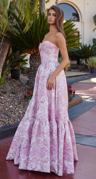 Nox Anabel T1923 Jacquard Semi-sweetheart Bust Ball Gown