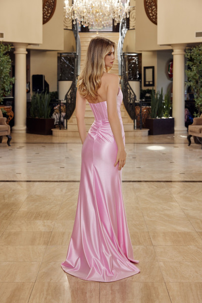 Nox Anabel T1855 Flower Sequined Embroidery Strapless Gown