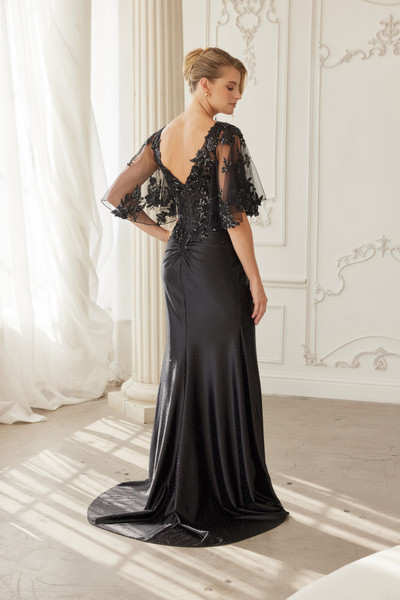 Nox Anabel ME153 Heat Set Stone Embroidered Scoop Neck Dress