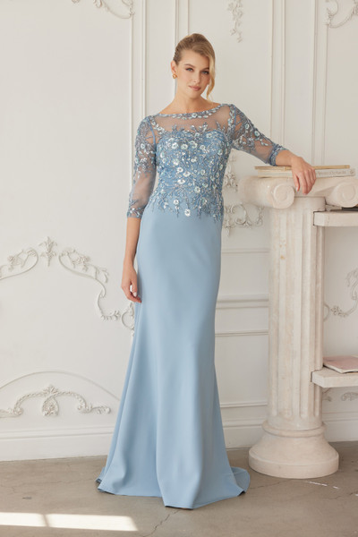 Nox Anabel MH159 Sequined Embroidered Quarter Sleeves Dress