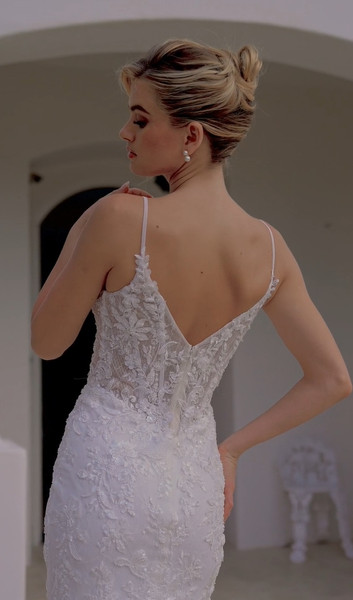 Nox Anabel JE1063L Tulle Lace Sequined Scoop Neck Long Gown