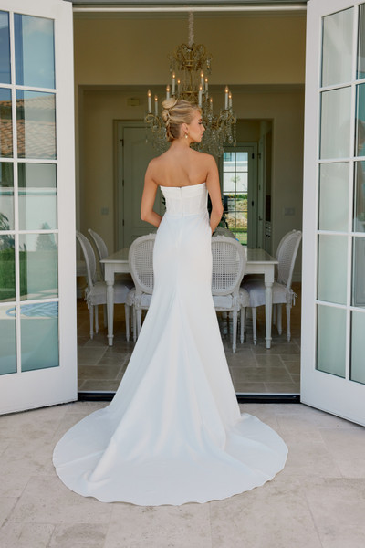 Nox Anabel JE1084 Stretch Satin Strapless Wedding Gown