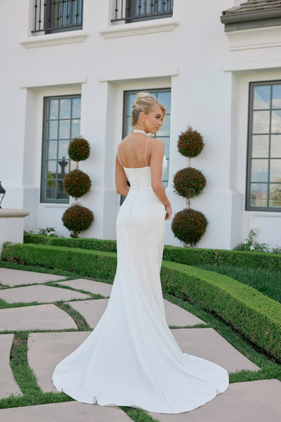 Nox Anabel JW1047 Stretch Satin Cowl Neckline Wedding Gown