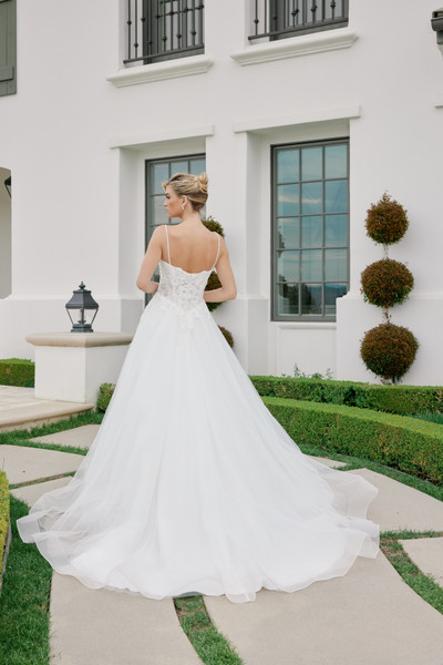 Nox Anabel JE1059 Organza Thin Spaghetti Straps Long Gown