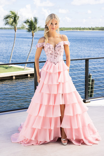 Portia and Scarlett XO171 Chiffon Off-shoulder Corset Dress