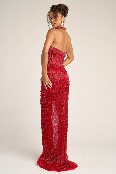 Portia and Scarlett PS26452C Beaded Halter Neck Long Dress