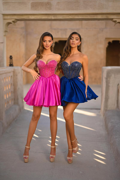 Portia and Scarlett PS25711 Satin Strapless Short Dress