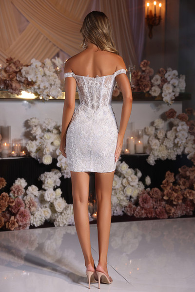 Portia and Scarlett PS25738 Tulle Embroidery Short Dress